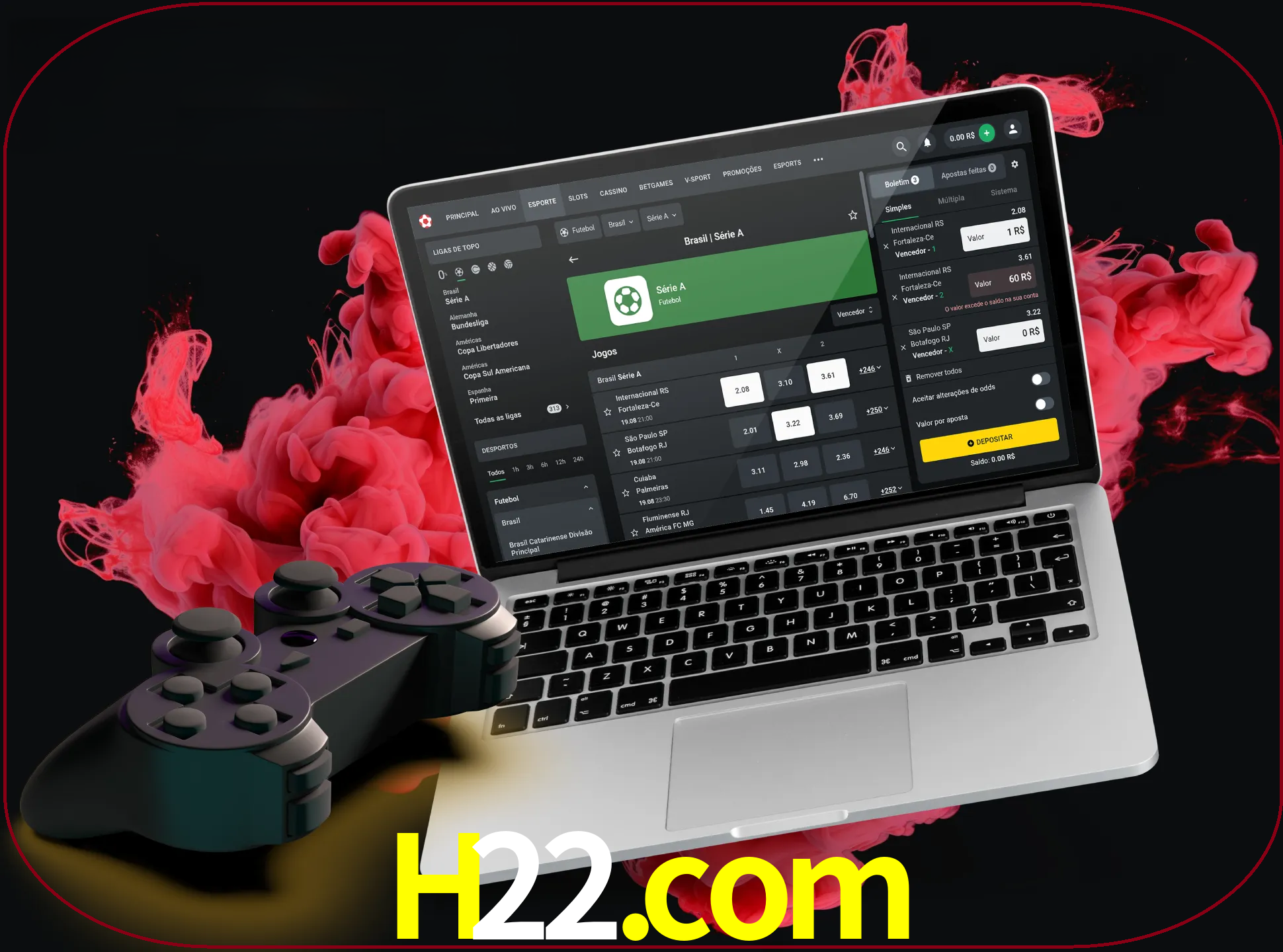 Visite a secção especial de jogos de vídeo em h22 para descobrir em que jogos pode apostar e ganhar muito dinheiro.